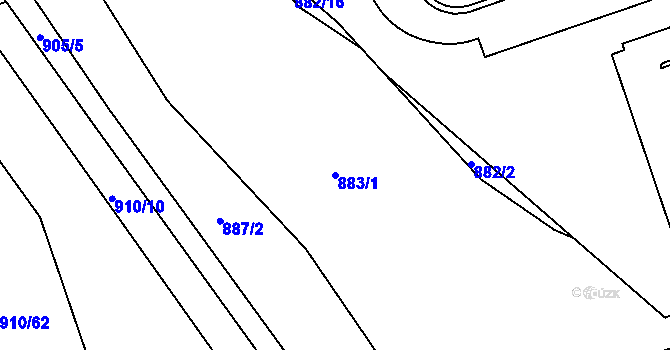Parcela st. 883/1 v KÚ Vernéřov, Katastrální mapa