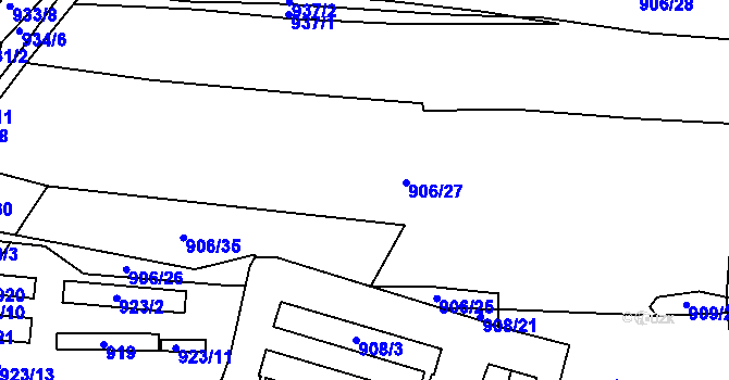 Parcela st. 906/27 v KÚ Vernéřov, Katastrální mapa