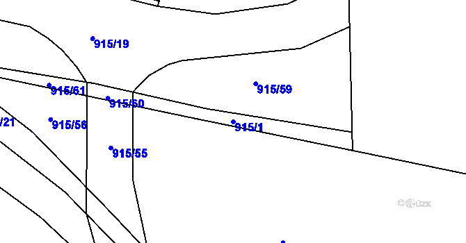 Parcela st. 915/1 v KÚ Vernéřov, Katastrální mapa