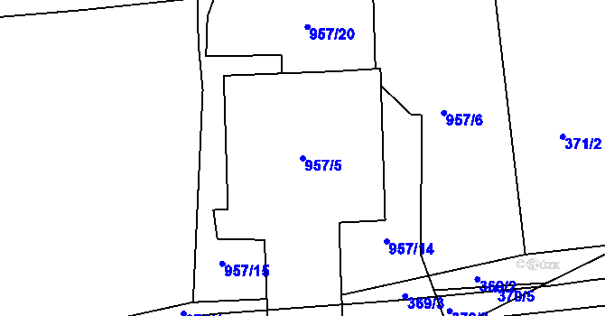 Parcela st. 957/5 v KÚ Vernéřov, Katastrální mapa