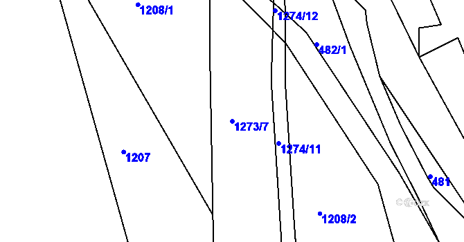 Parcela st. 1273/7 v KÚ Vernéřov, Katastrální mapa