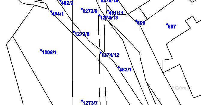 Parcela st. 1274/12 v KÚ Vernéřov, Katastrální mapa