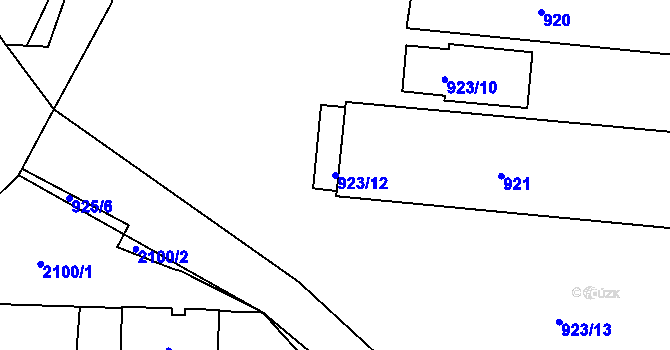 Parcela st. 923/12 v KÚ Vernéřov, Katastrální mapa
