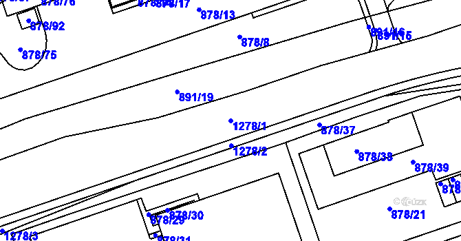 Parcela st. 1278/1 v KÚ Vernéřov, Katastrální mapa