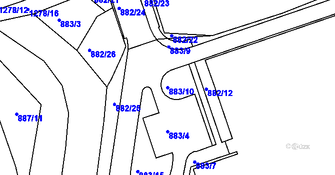 Parcela st. 883/10 v KÚ Vernéřov, Katastrální mapa