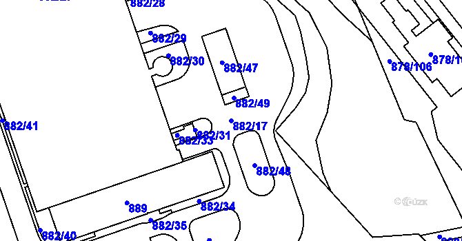 Parcela st. 882/17 v KÚ Vernéřov, Katastrální mapa