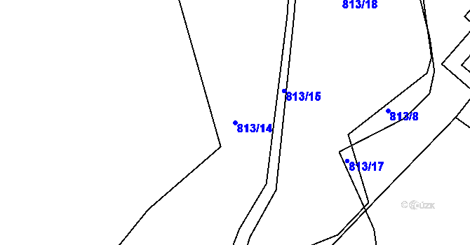 Parcela st. 813/14 v KÚ Vernéřov, Katastrální mapa