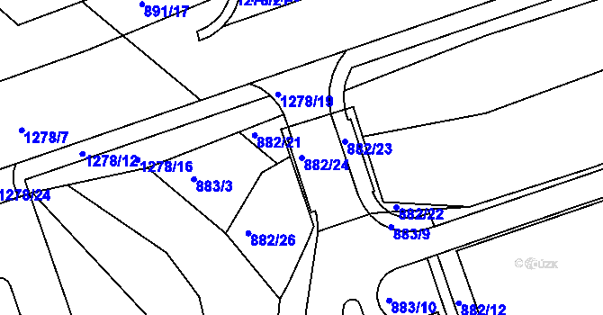 Parcela st. 882/24 v KÚ Vernéřov, Katastrální mapa