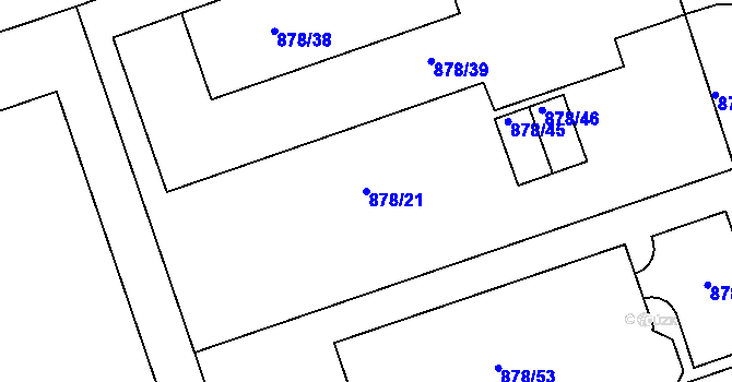 Parcela st. 878/21 v KÚ Vernéřov, Katastrální mapa
