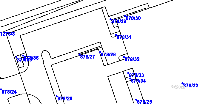 Parcela st. 878/28 v KÚ Vernéřov, Katastrální mapa