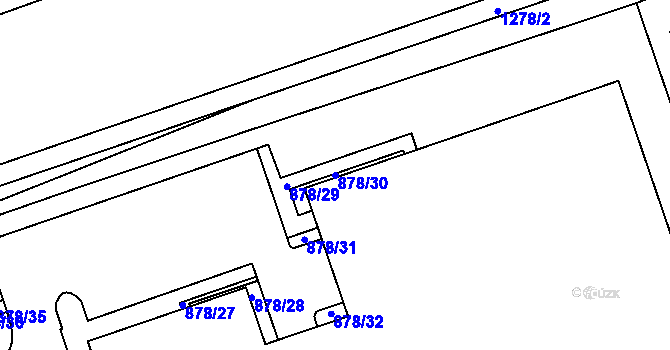 Parcela st. 878/30 v KÚ Vernéřov, Katastrální mapa