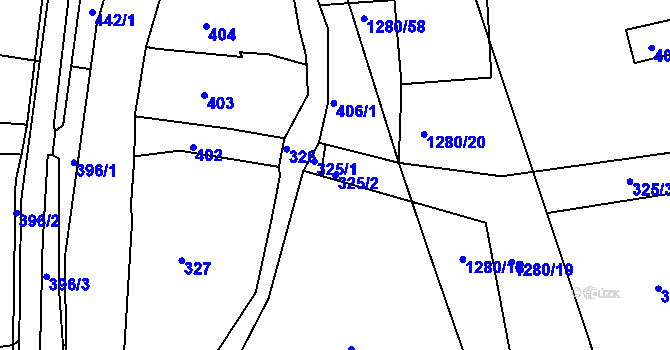 Parcela st. 325/2 v KÚ Vernéřov, Katastrální mapa