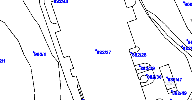 Parcela st. 882/27 v KÚ Vernéřov, Katastrální mapa