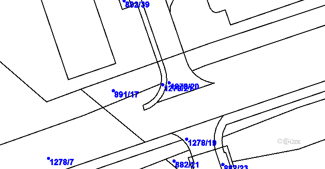 Parcela st. 1278/21 v KÚ Vernéřov, Katastrální mapa