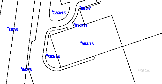 Parcela st. 883/13 v KÚ Vernéřov, Katastrální mapa