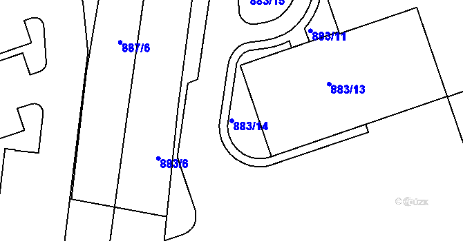 Parcela st. 883/14 v KÚ Vernéřov, Katastrální mapa