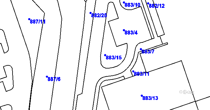 Parcela st. 883/15 v KÚ Vernéřov, Katastrální mapa