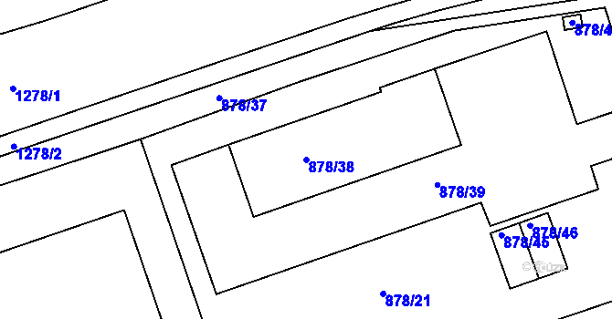 Parcela st. 878/38 v KÚ Vernéřov, Katastrální mapa
