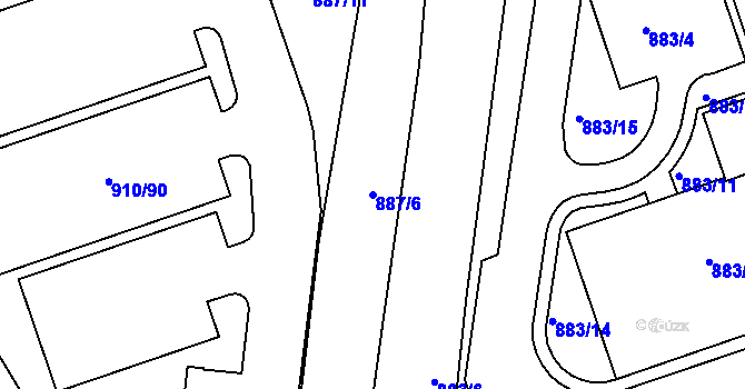 Parcela st. 887/6 v KÚ Vernéřov, Katastrální mapa
