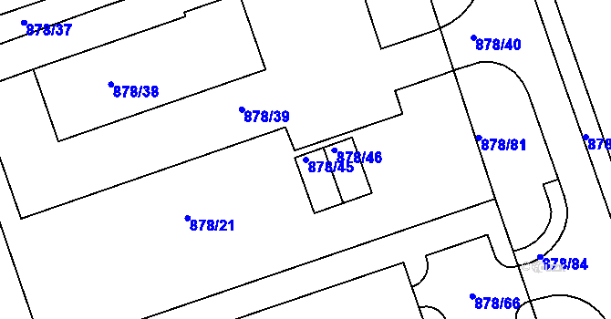 Parcela st. 878/45 v KÚ Vernéřov, Katastrální mapa