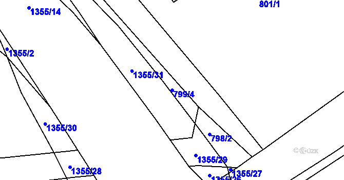 Parcela st. 799/4 v KÚ Vernéřov, Katastrální mapa