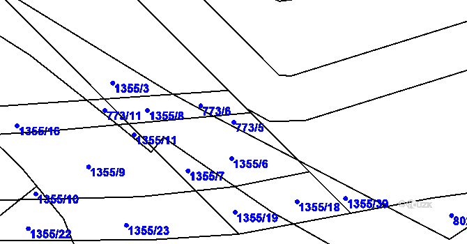 Parcela st. 773/5 v KÚ Vernéřov, Katastrální mapa