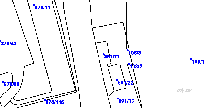 Parcela st. 891/21 v KÚ Vernéřov, Katastrální mapa