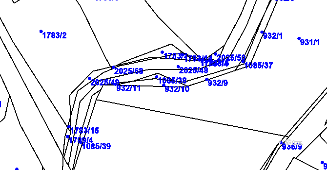 Parcela st. 932/10 v KÚ Vernéřov, Katastrální mapa