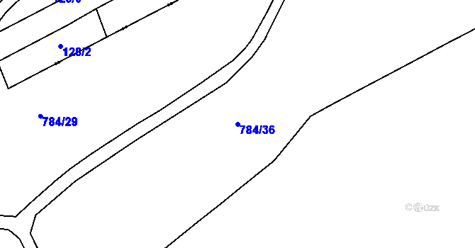 Parcela st. 784/36 v KÚ Vernéřov, Katastrální mapa