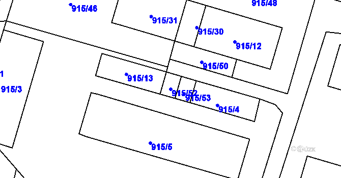 Parcela st. 915/52 v KÚ Vernéřov, Katastrální mapa