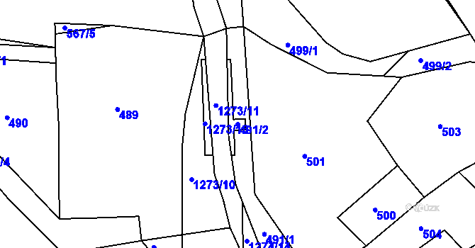 Parcela st. 491/2 v KÚ Vernéřov, Katastrální mapa