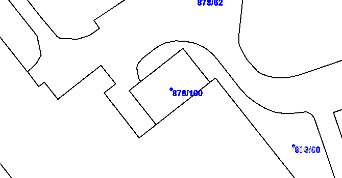Parcela st. 878/100 v KÚ Vernéřov, Katastrální mapa