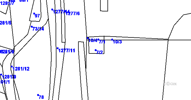 Parcela st. 7/2 v KÚ Vernéřov, Katastrální mapa