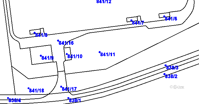 Parcela st. 841/11 v KÚ Vernéřov, Katastrální mapa