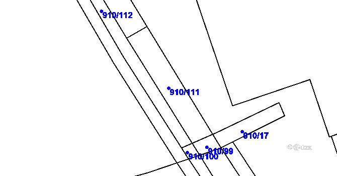 Parcela st. 910/111 v KÚ Vernéřov, Katastrální mapa