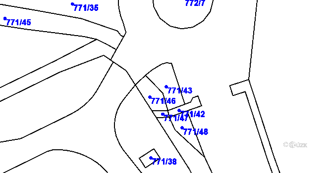 Parcela st. 771/43 v KÚ Vernéřov, Katastrální mapa
