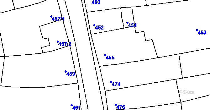 Parcela st. 455 v KÚ Věrovany, Katastrální mapa