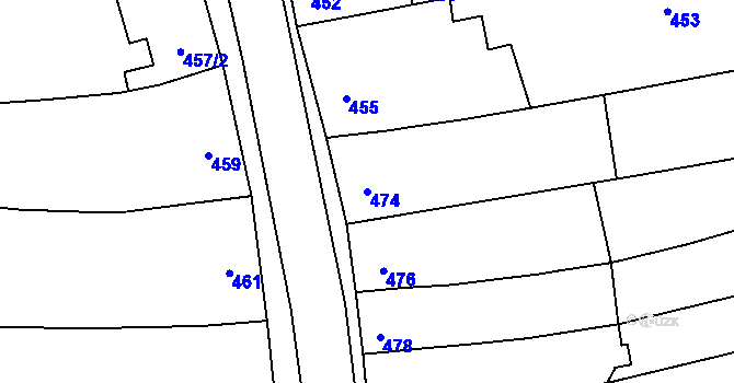 Parcela st. 474 v KÚ Věrovany, Katastrální mapa