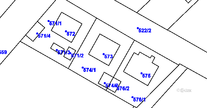 Parcela st. 573 v KÚ Věrovany, Katastrální mapa