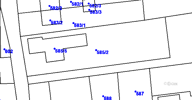 Parcela st. 585/2 v KÚ Věrovany, Katastrální mapa