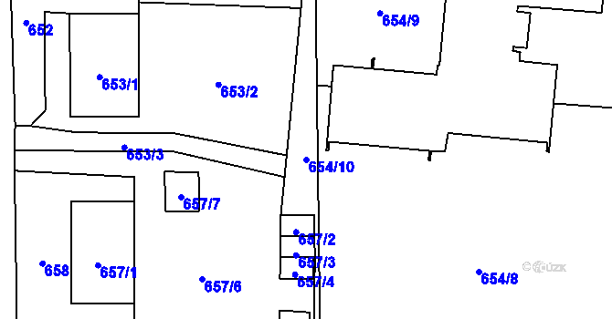 Parcela st. 654/10 v KÚ Věrovany, Katastrální mapa