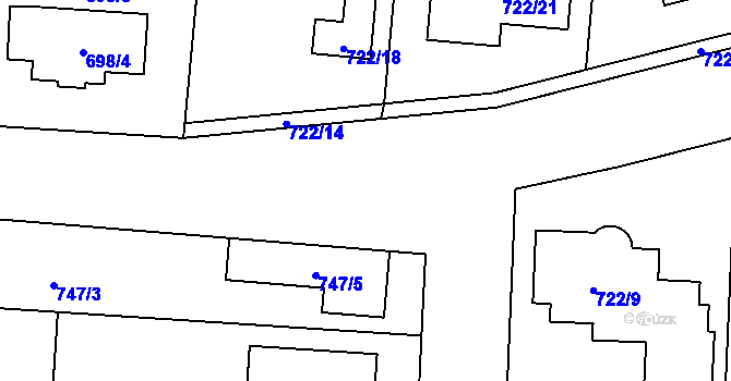 Parcela st. 722/2 v KÚ Věrovany, Katastrální mapa
