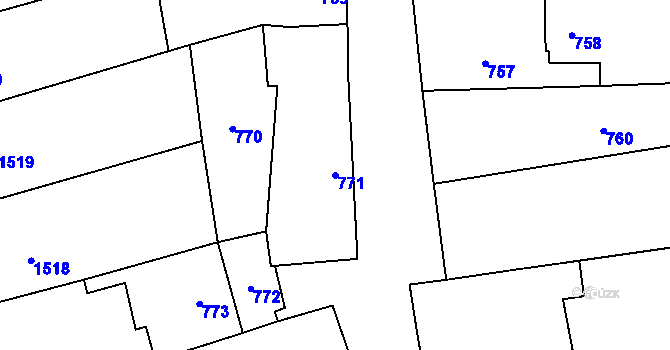 Parcela st. 771 v KÚ Věrovany, Katastrální mapa