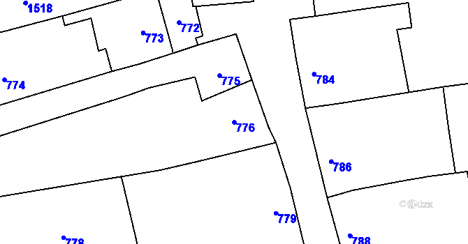 Parcela st. 776 v KÚ Věrovany, Katastrální mapa
