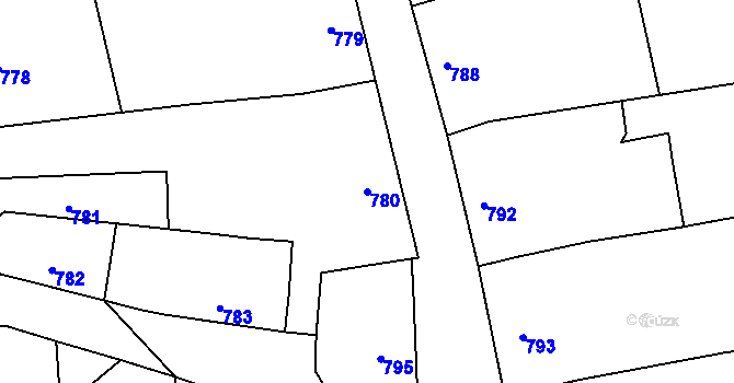 Parcela st. 780 v KÚ Věrovany, Katastrální mapa