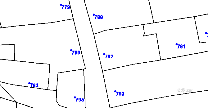 Parcela st. 792 v KÚ Věrovany, Katastrální mapa