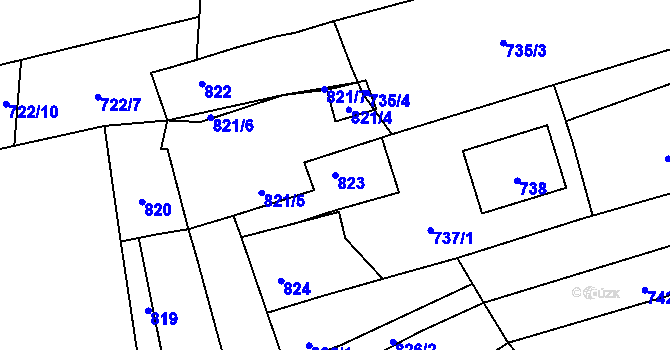 Parcela st. 823 v KÚ Věrovany, Katastrální mapa