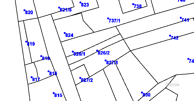 Parcela st. 826/2 v KÚ Věrovany, Katastrální mapa