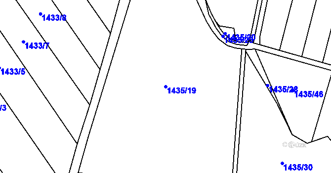 Parcela st. 1435/19 v KÚ Věrovany, Katastrální mapa