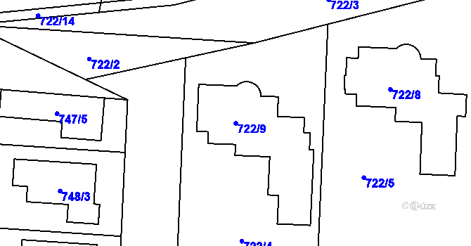 Parcela st. 722/9 v KÚ Věrovany, Katastrální mapa
